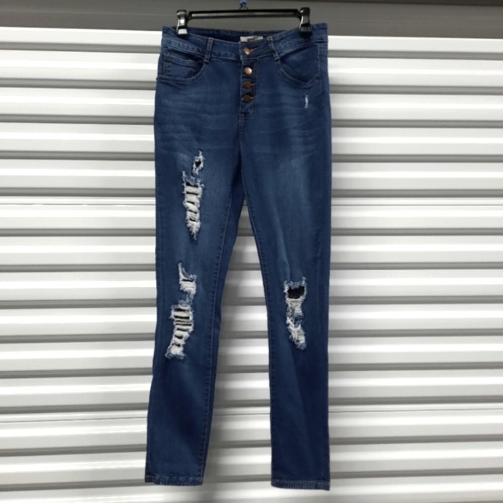 Amp Jeans Juniors Size 7 Button Fly Distressed